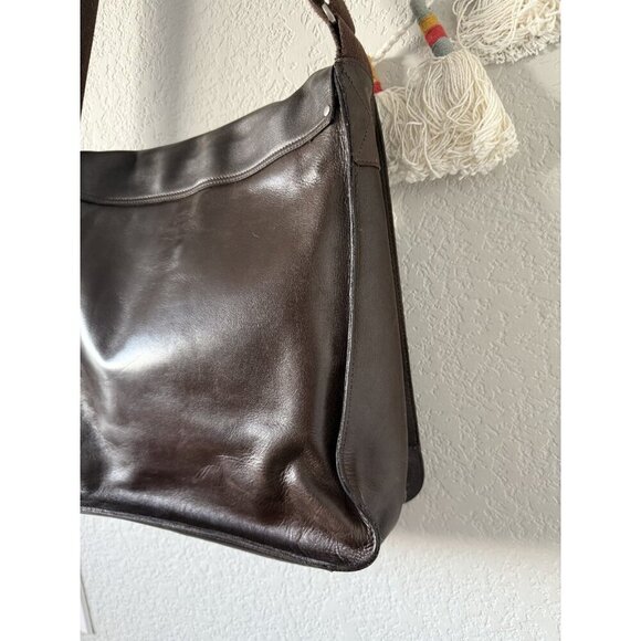 J. Crew 100% Leather Brown Satchel Messenger Bag Laptop Travel Business Large - Picture 8 of 11